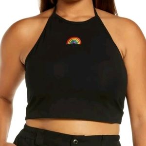 Bp Nordstrom black rainbow halter 1x